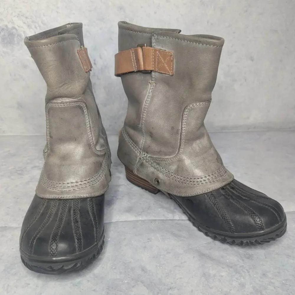 Sorel Slimpack Waterproof Short Riding Winter Boots in Elk Grey, Size 8.5